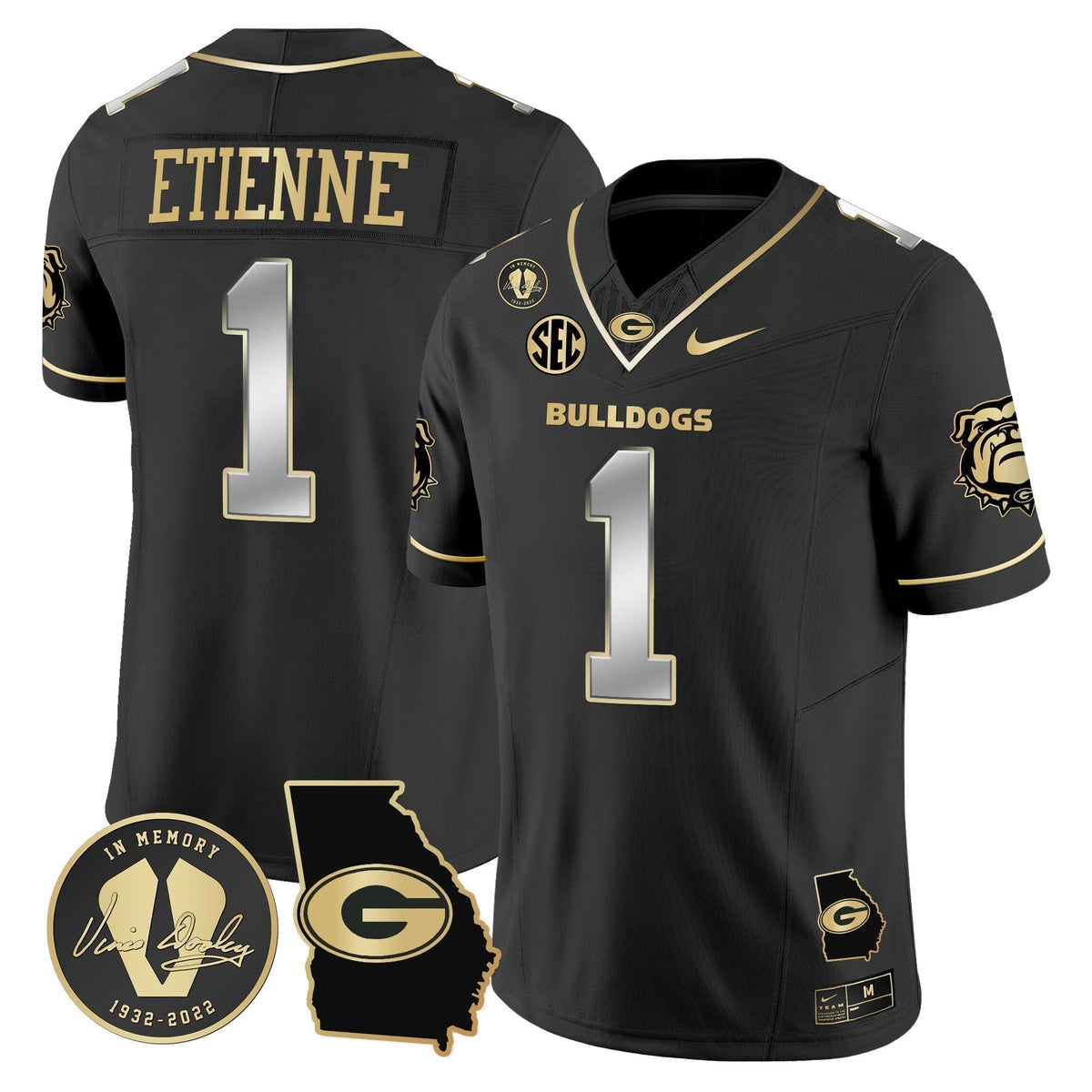 Men's Georgia Bulldogs 2024 Vapor Limited Jersey V5 - Georgia Map - All Stitched