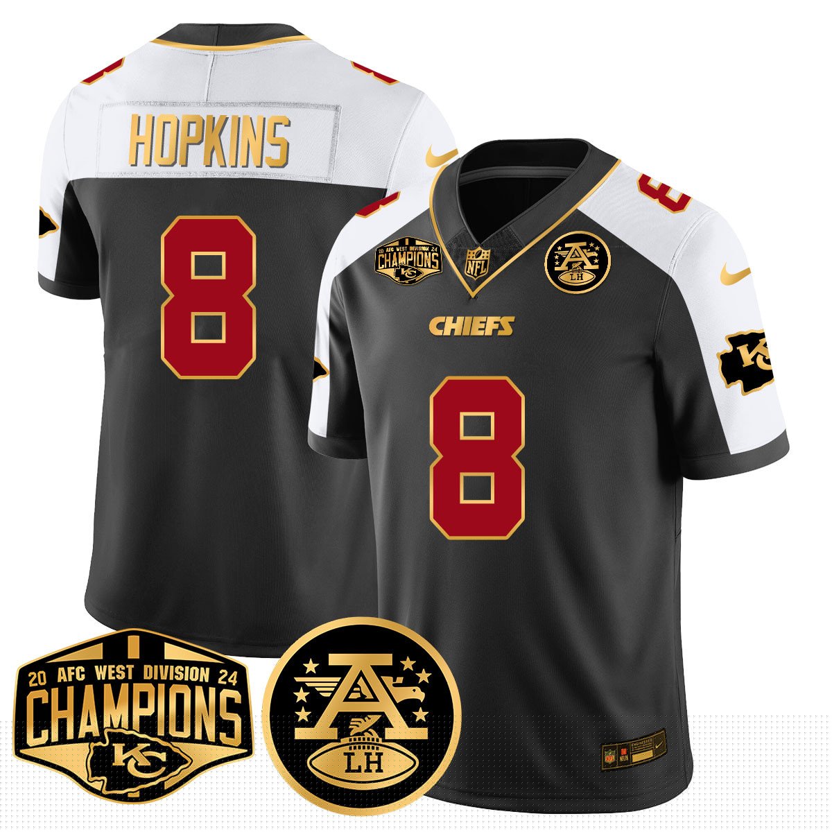 Chiefs 2024 AFC West Champs Jersey - Stitched