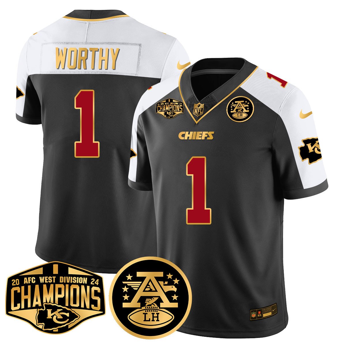 Chiefs 2024 AFC West Champs Jersey - Stitched