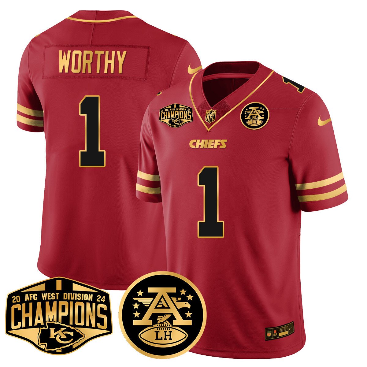 Chiefs 2024 AFC West Champs Jersey - Stitched