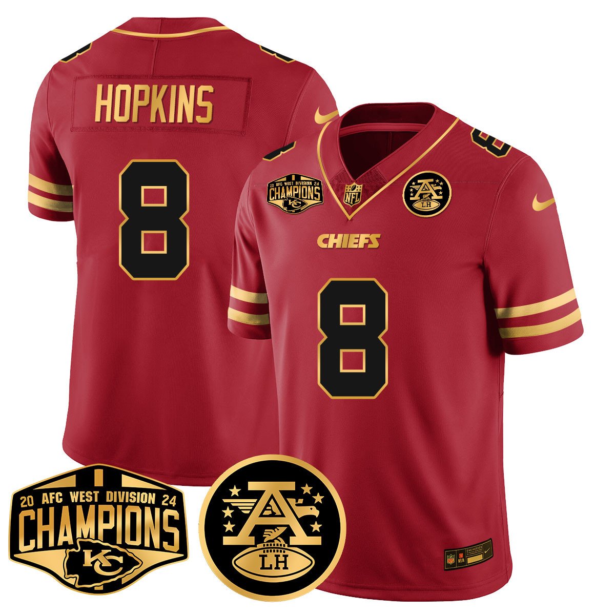 Chiefs 2024 AFC West Champs Jersey - Stitched
