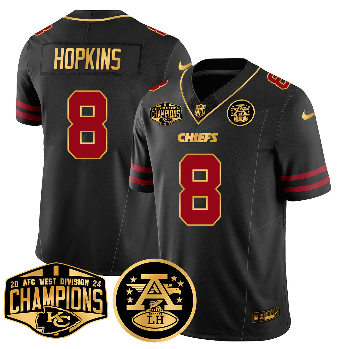 Chiefs 2024 AFC West Champs Jersey - Stitched