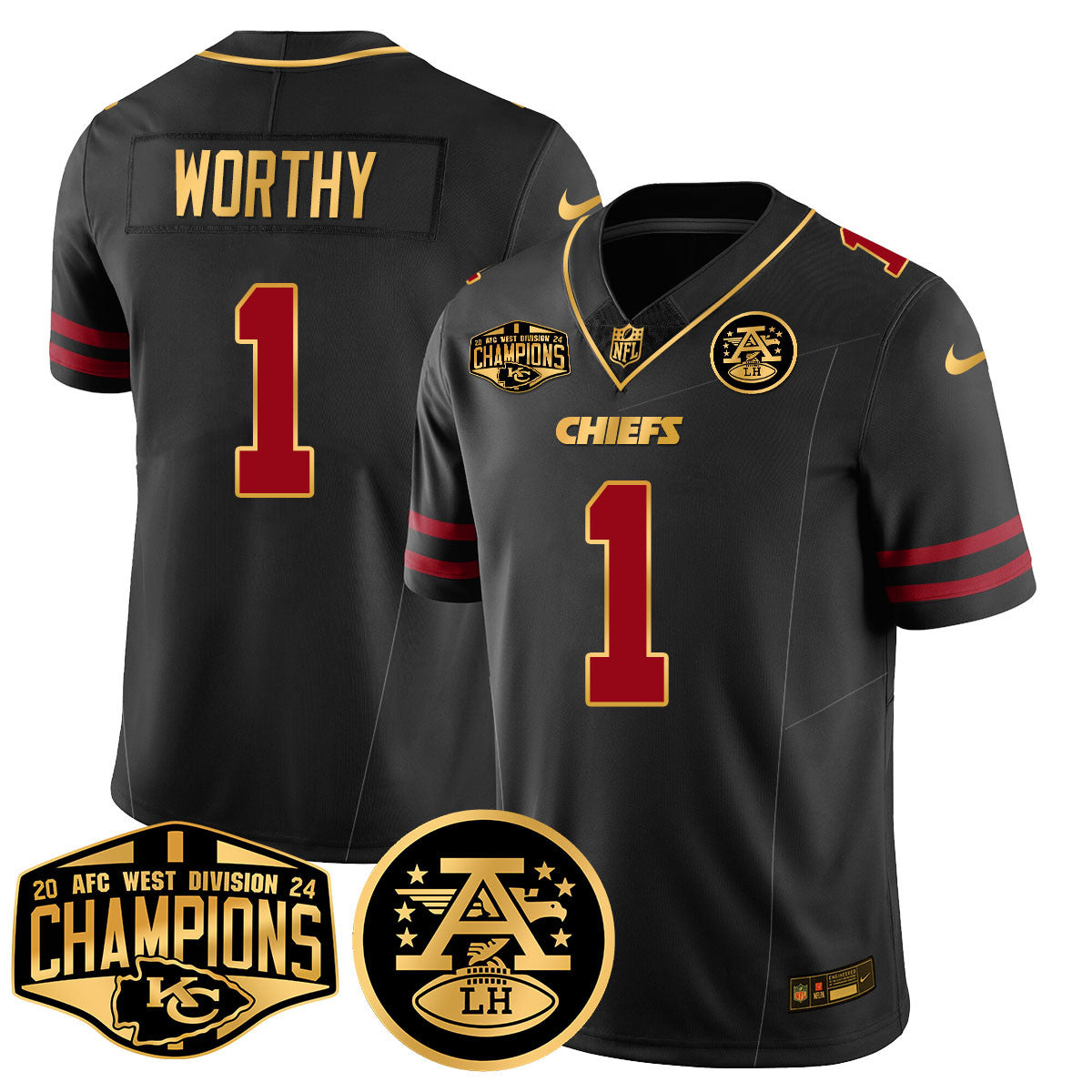 Chiefs 2024 AFC West Champs Jersey - Stitched