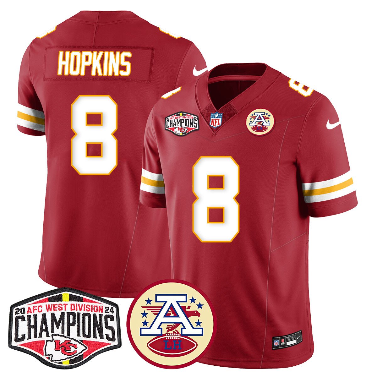 Chiefs 2024 AFC West Champs Jersey - Stitched