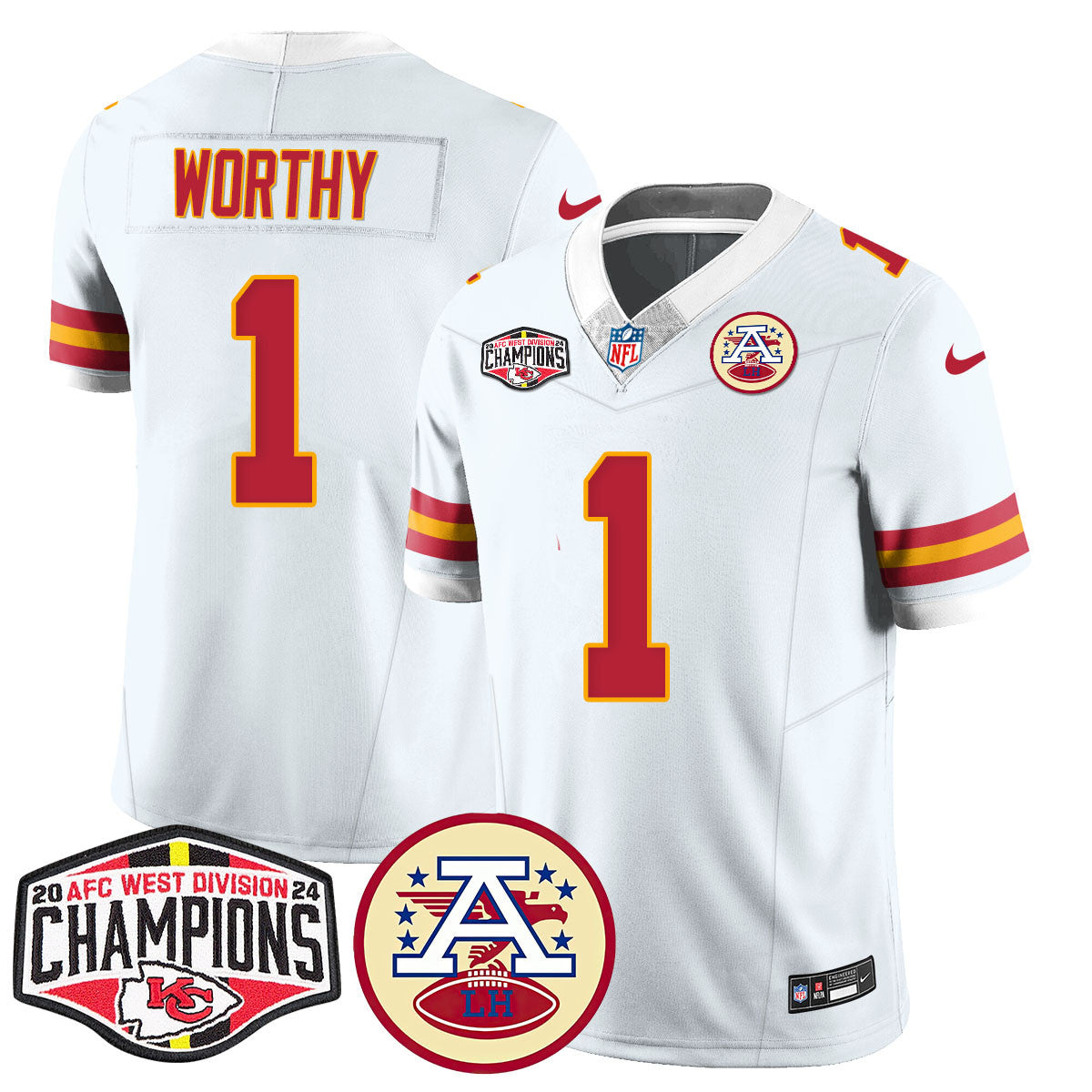 Chiefs 2024 AFC West Champs Jersey - Stitched
