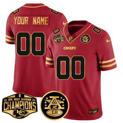 Custom Gender/Name Chiefs 2024 AFC West Champs Jersey - Stitched
