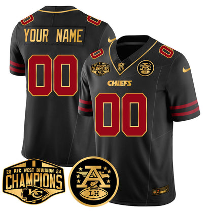 Custom Gender/Name Chiefs 2024 AFC West Champs Jersey - Stitched