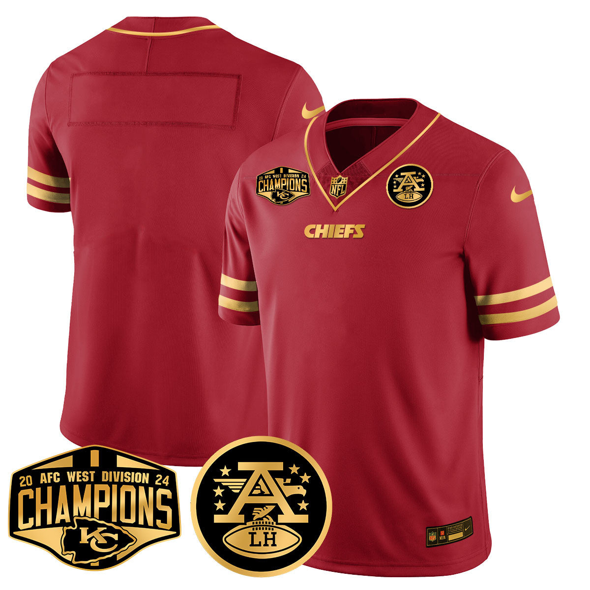 Chiefs 2024 AFC West Champs Jersey - Stitched
