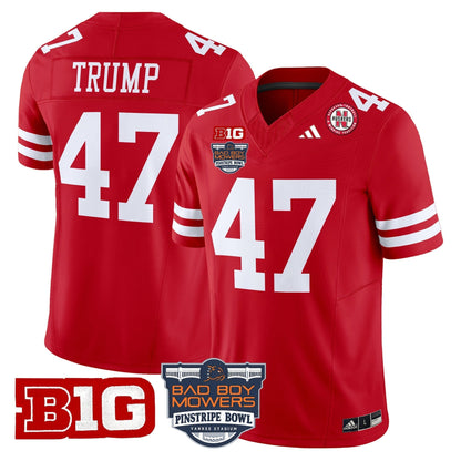 Men's Nebraska Cornhuskers 2025 Pinstripe Bowl Patch Vapor Limited Jersey - All Stitched