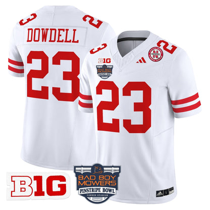 Men's Nebraska Cornhuskers 2025 Pinstripe Bowl Patch Vapor Limited Jersey - All Stitched