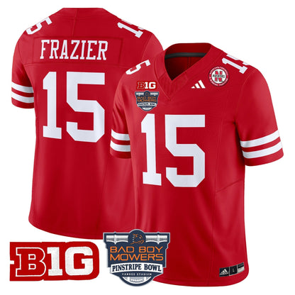 Men's Nebraska Cornhuskers 2025 Pinstripe Bowl Patch Vapor Limited Jersey - All Stitched