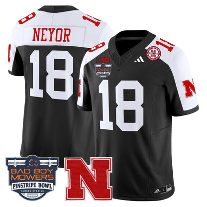 Men's Nebraska Cornhuskers 2025 Pinstripe Bowl Patch Vapor Limited Jersey - All Stitched
