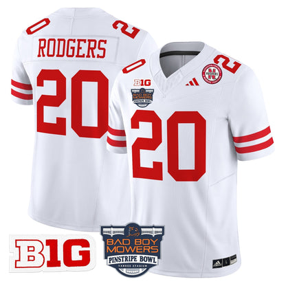 Men's Nebraska Cornhuskers 2025 Pinstripe Bowl Patch Vapor Limited Jersey - All Stitched