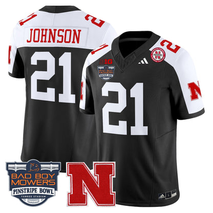 Men's Nebraska Cornhuskers 2025 Pinstripe Bowl Patch Vapor Limited Jersey - All Stitched