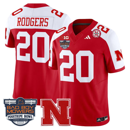 Men's Nebraska Cornhuskers 2025 Pinstripe Bowl Patch Vapor Limited Jersey - All Stitched