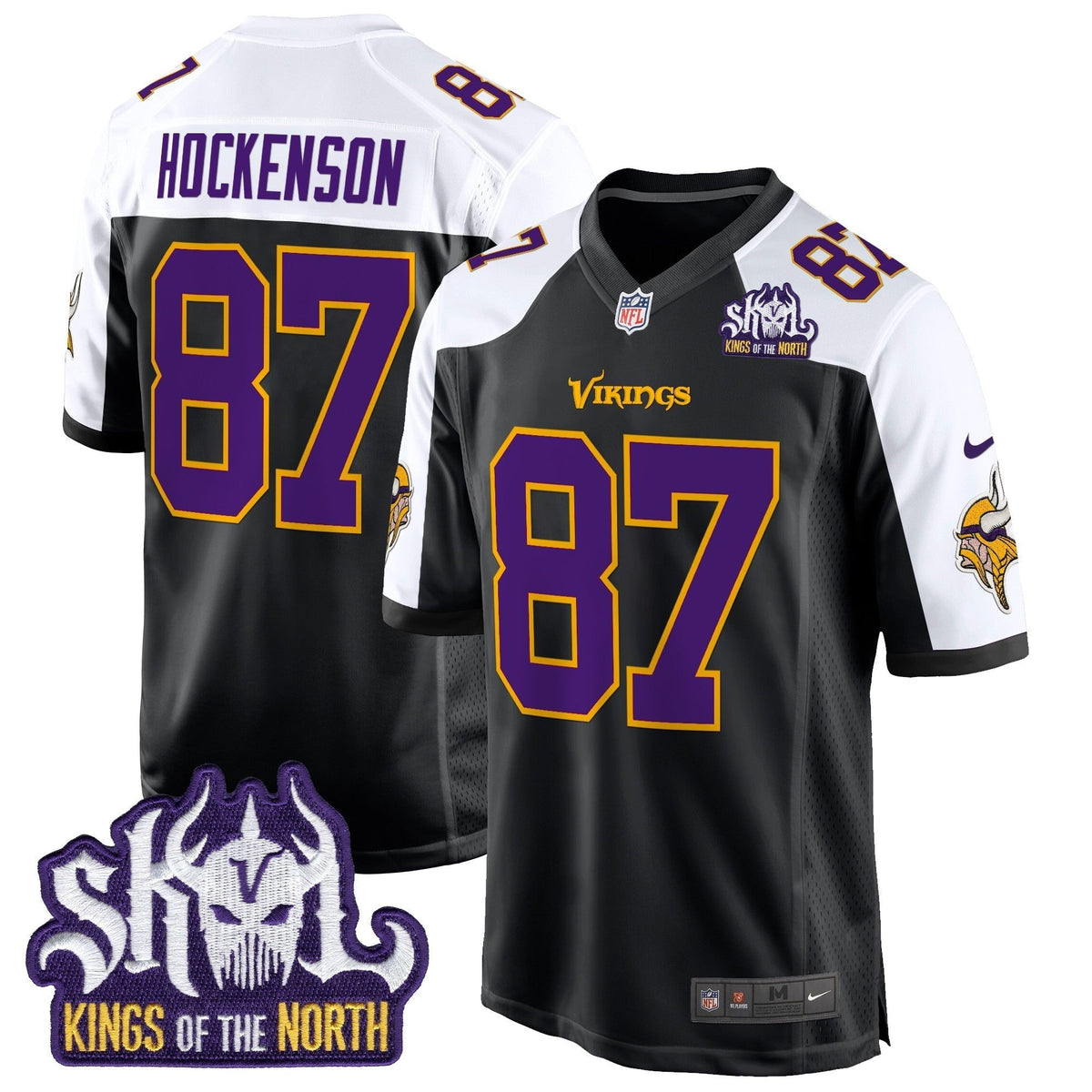 Men's Minnesota Vikings King Of The North Patch Throwback Game Jersey - All Stitched