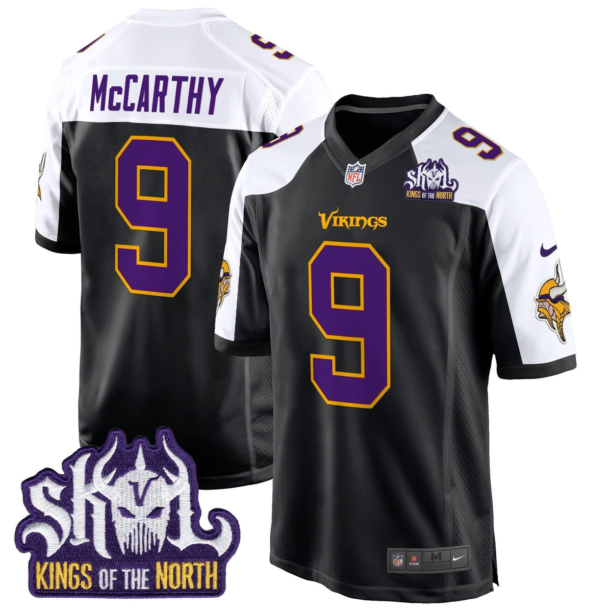 Men's Minnesota Vikings King Of The North Patch Throwback Game Jersey - All Stitched