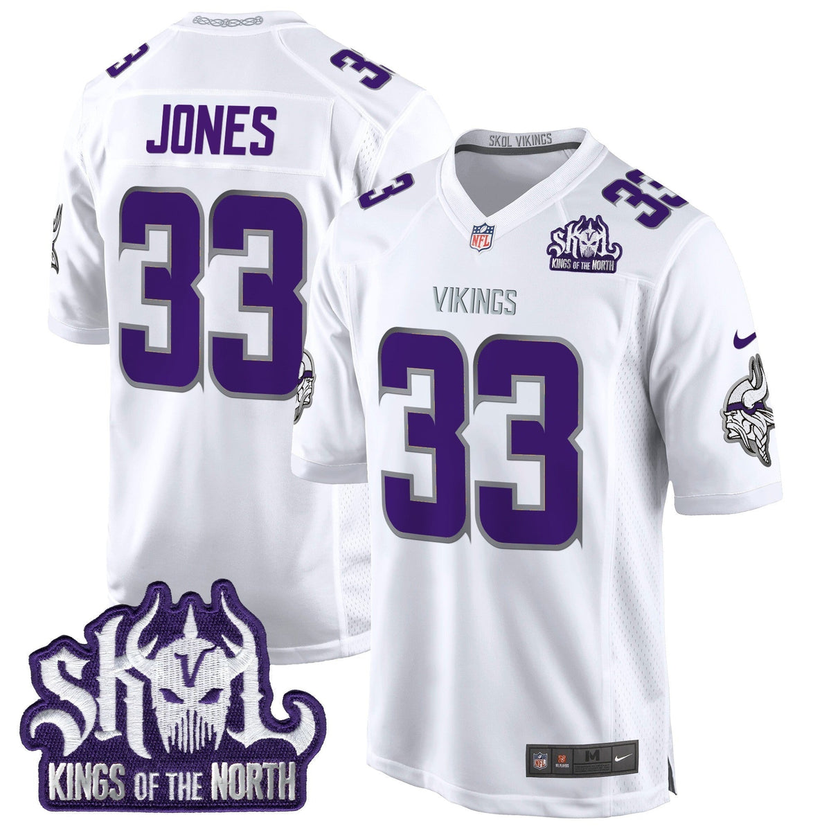Men's Minnesota Vikings King Of The North Patch Throwback Game Jersey - All Stitched