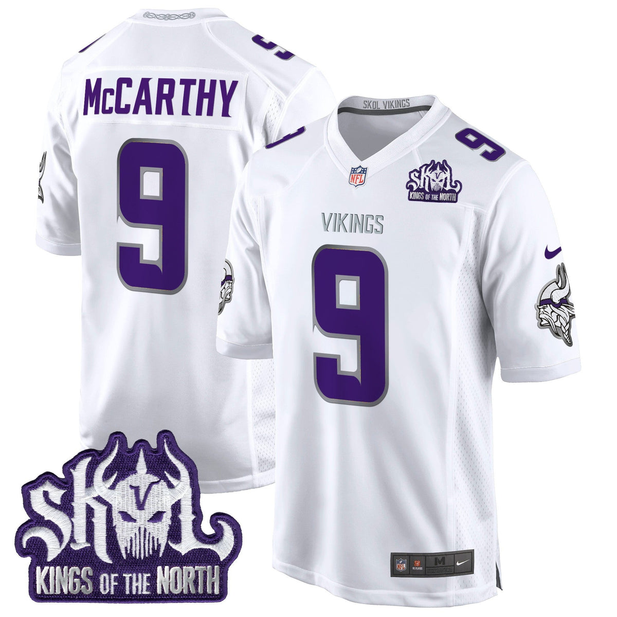 Men's Minnesota Vikings King Of The North Patch Throwback Game Jersey - All Stitched