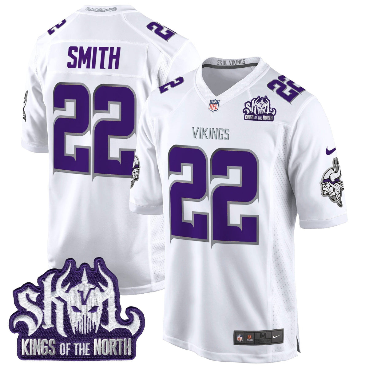 Men's Minnesota Vikings King Of The North Patch Throwback Game Jersey - All Stitched
