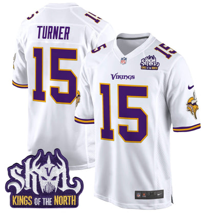 Men's Minnesota Vikings King Of The North Patch Throwback Game Jersey - All Stitched