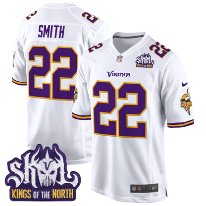 Men's Minnesota Vikings King Of The North Patch Throwback Game Jersey - All Stitched