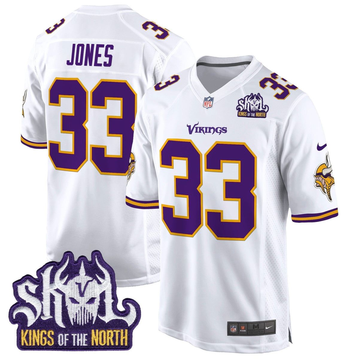 Men's Minnesota Vikings King Of The North Patch Throwback Game Jersey - All Stitched