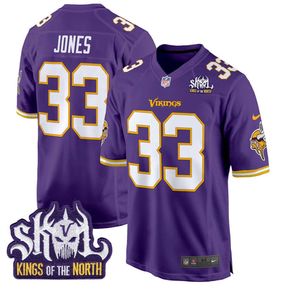 Men's Minnesota Vikings King Of The North Patch Throwback Game Jersey - All Stitched