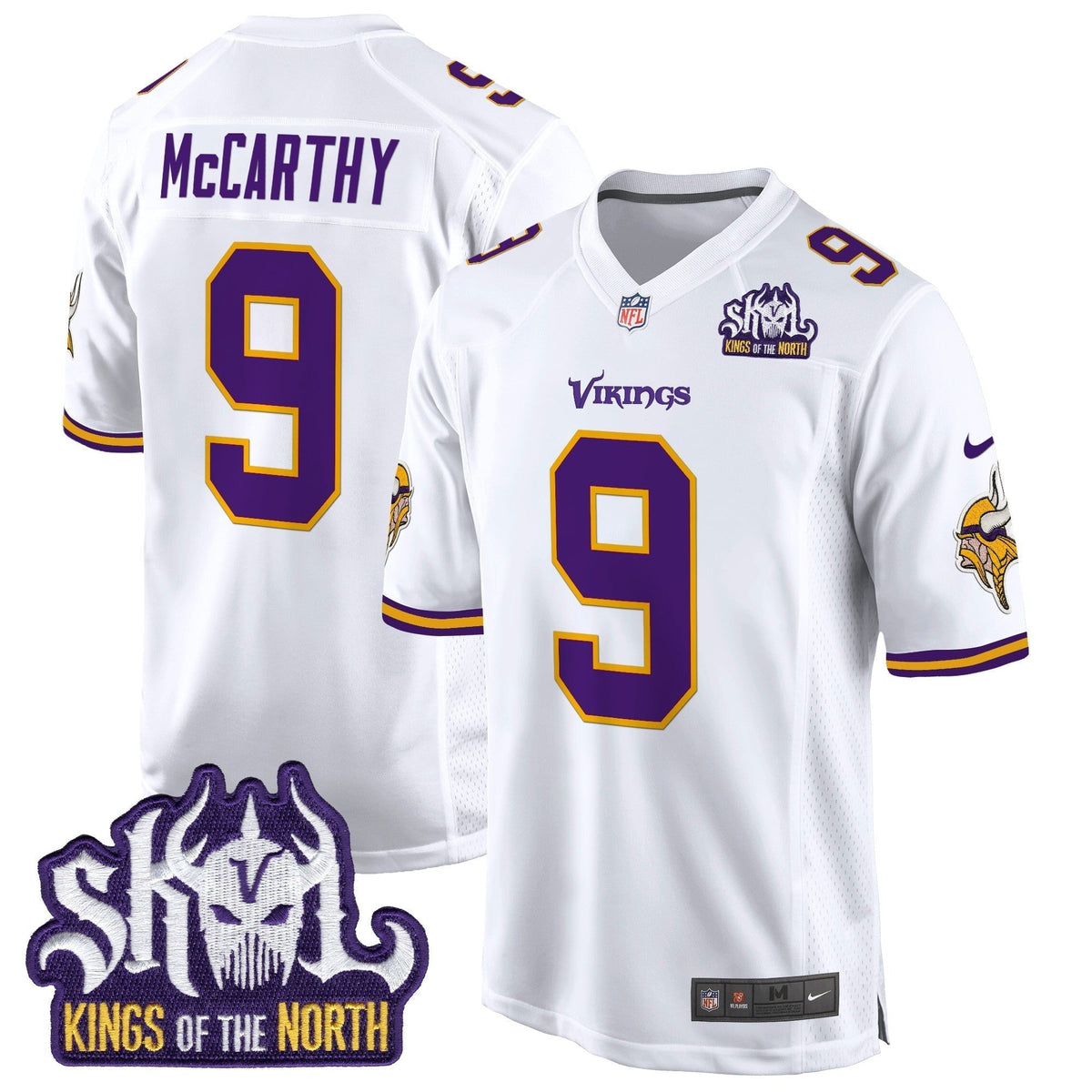 Men's Minnesota Vikings King Of The North Patch Throwback Game Jersey - All Stitched