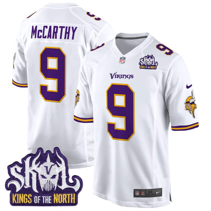 Men's Minnesota Vikings King Of The North Patch Throwback Game Jersey - All Stitched