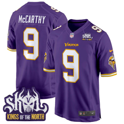 Men's Minnesota Vikings King Of The North Patch Throwback Game Jersey - All Stitched