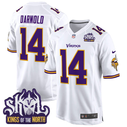 Men's Minnesota Vikings King Of The North Patch Throwback Game Jersey - All Stitched