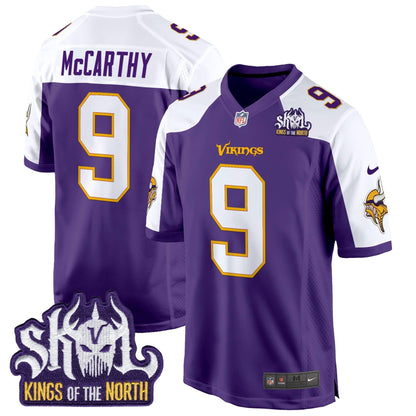 Men's Minnesota Vikings King Of The North Patch Throwback Game Jersey - All Stitched