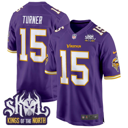 Men's Minnesota Vikings King Of The North Patch Throwback Game Jersey - All Stitched