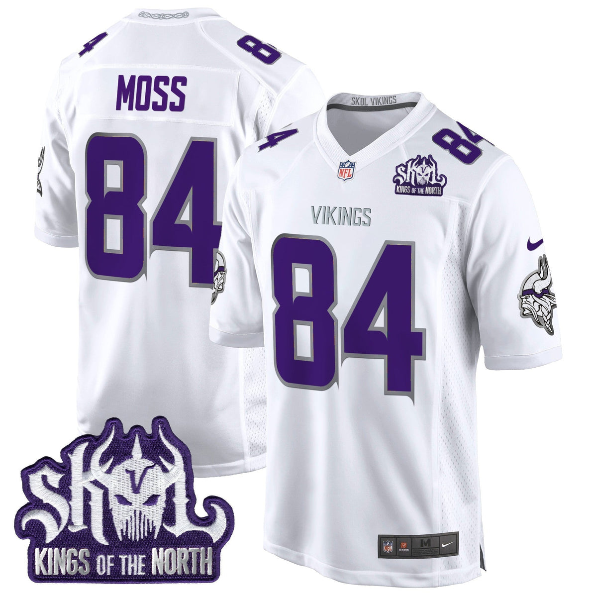 Men's Minnesota Vikings King Of The North Patch Throwback Game Jersey - All Stitched
