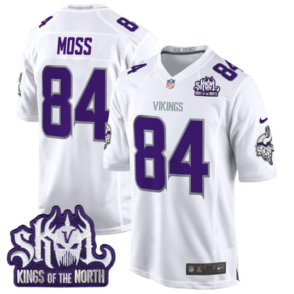 Men's Minnesota Vikings King Of The North Patch Throwback Game Jersey - All Stitched