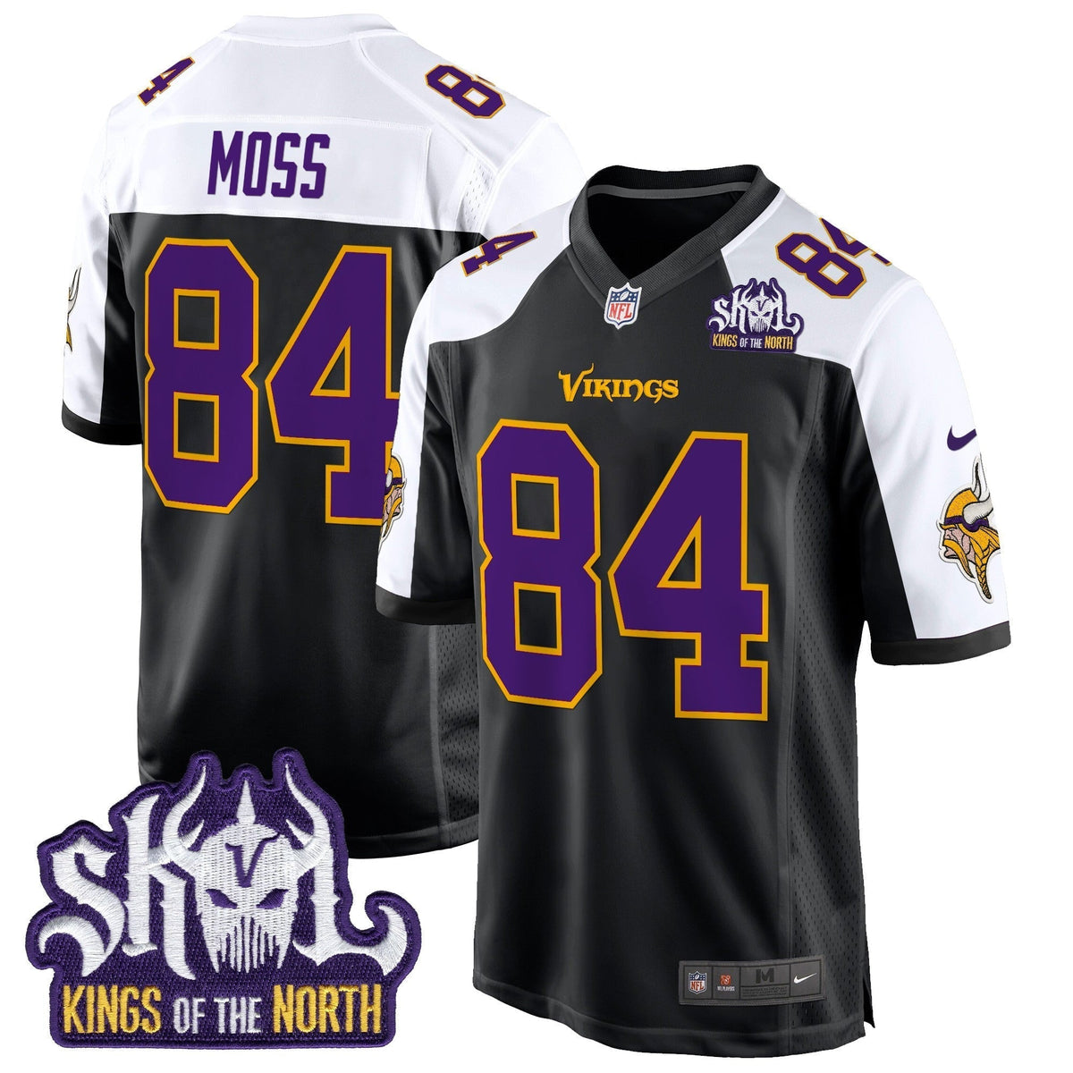 Men's Minnesota Vikings King Of The North Patch Throwback Game Jersey - All Stitched
