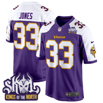 Men's Minnesota Vikings King Of The North Patch Throwback Game Jersey - All Stitched