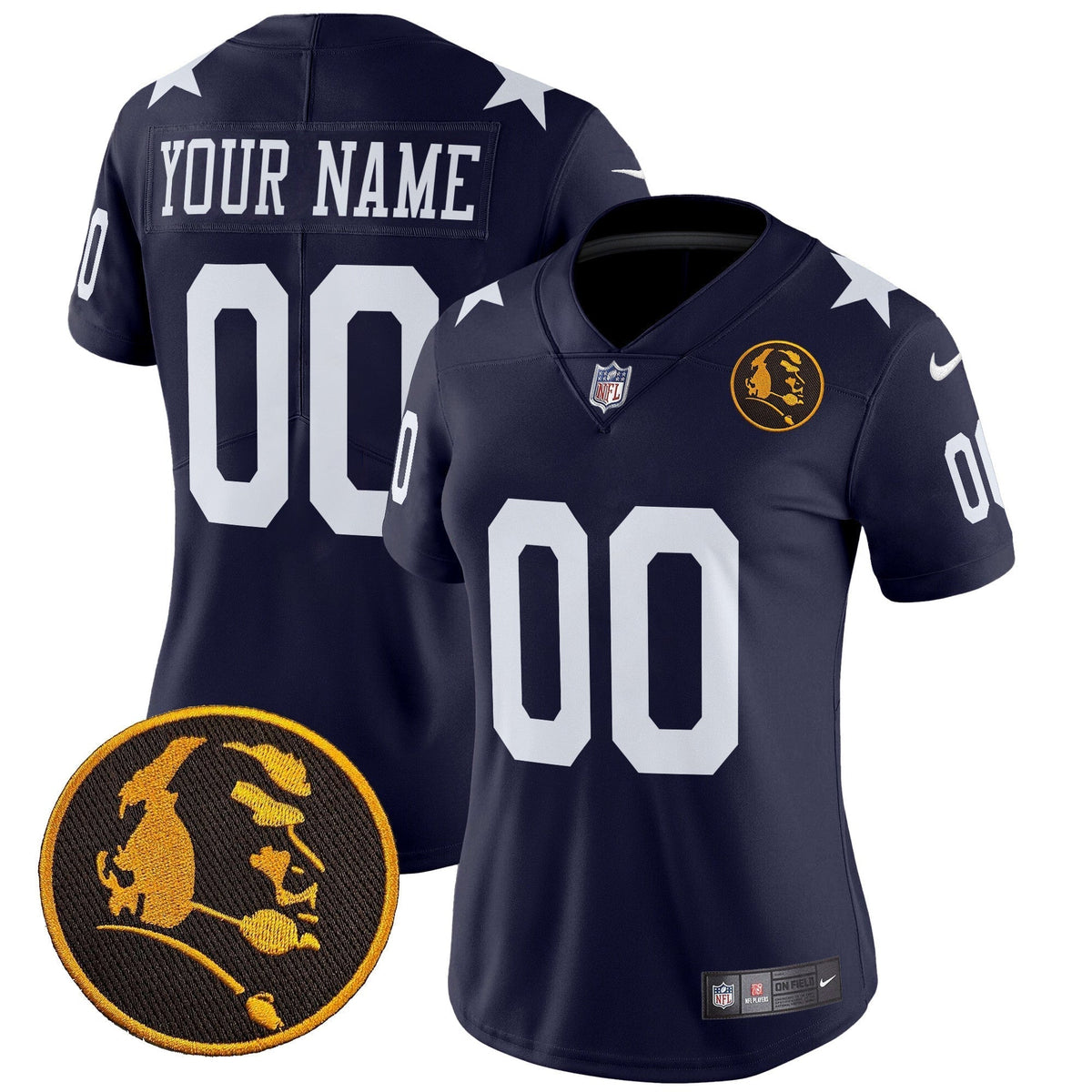 Cowboys Texas & John Madden Patch Vapor Limited Custom Jersey V2 - All Stitched