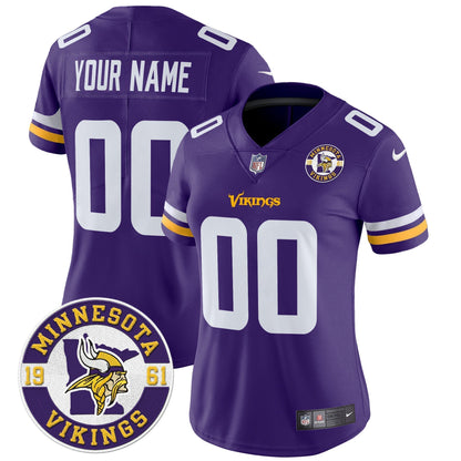 Minnesota Vikings 2024 Vapor Limited Custom Jersey V2 - Est. 1961 Patch - All Stitched
