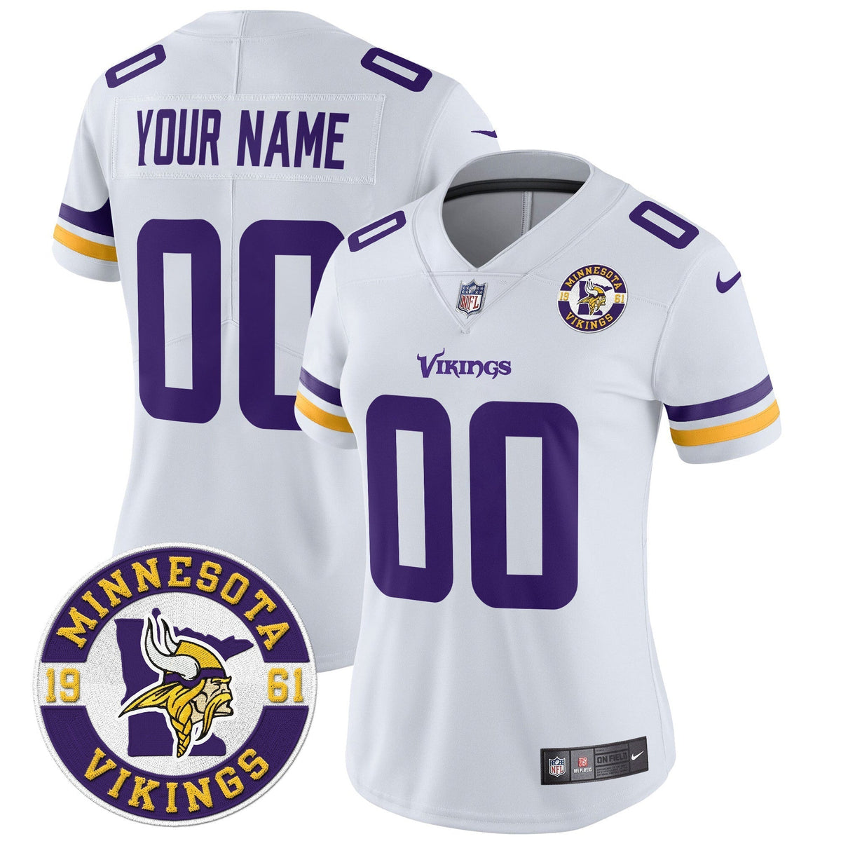 Minnesota Vikings 2024 Vapor Limited Custom Jersey V2 - Est. 1961 Patch - All Stitched