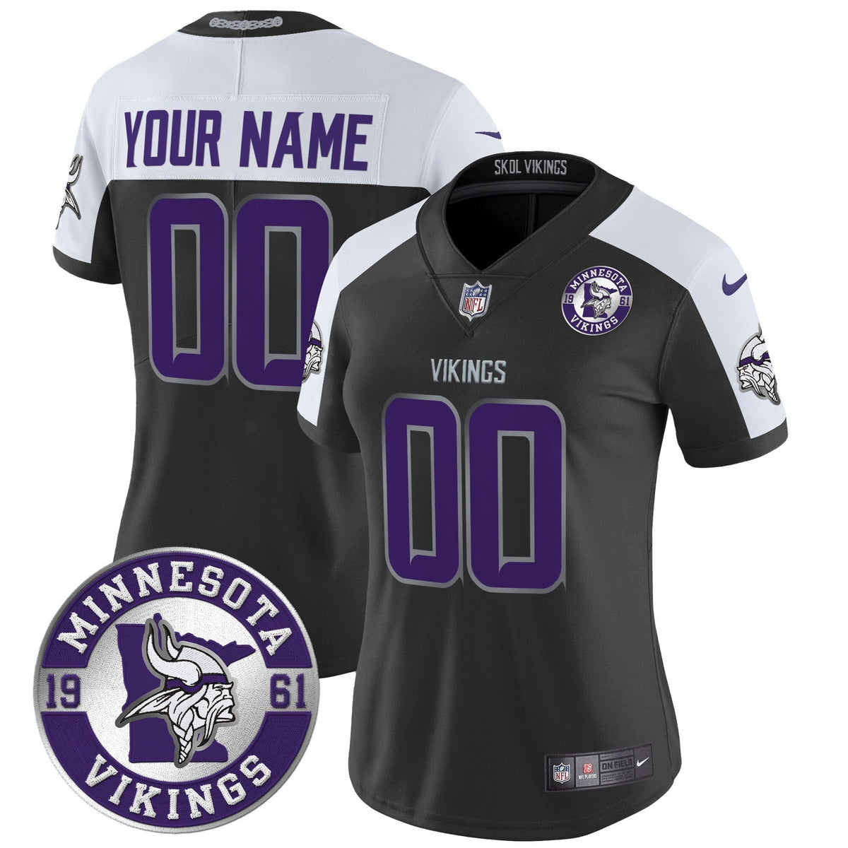 Minnesota Vikings 2024 Vapor Limited Custom Jersey - Est. 1961 Patch - All Stitched