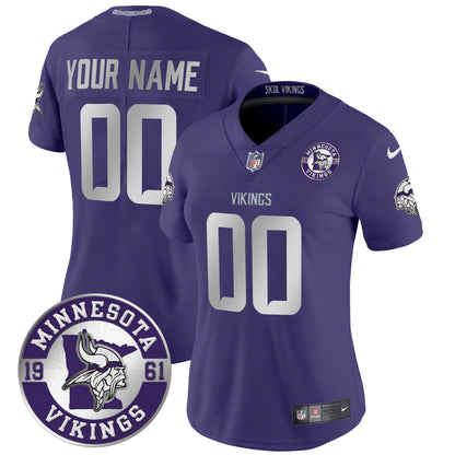 Minnesota Vikings 2024 Vapor Limited Custom Jersey - Est. 1961 Patch - All Stitched