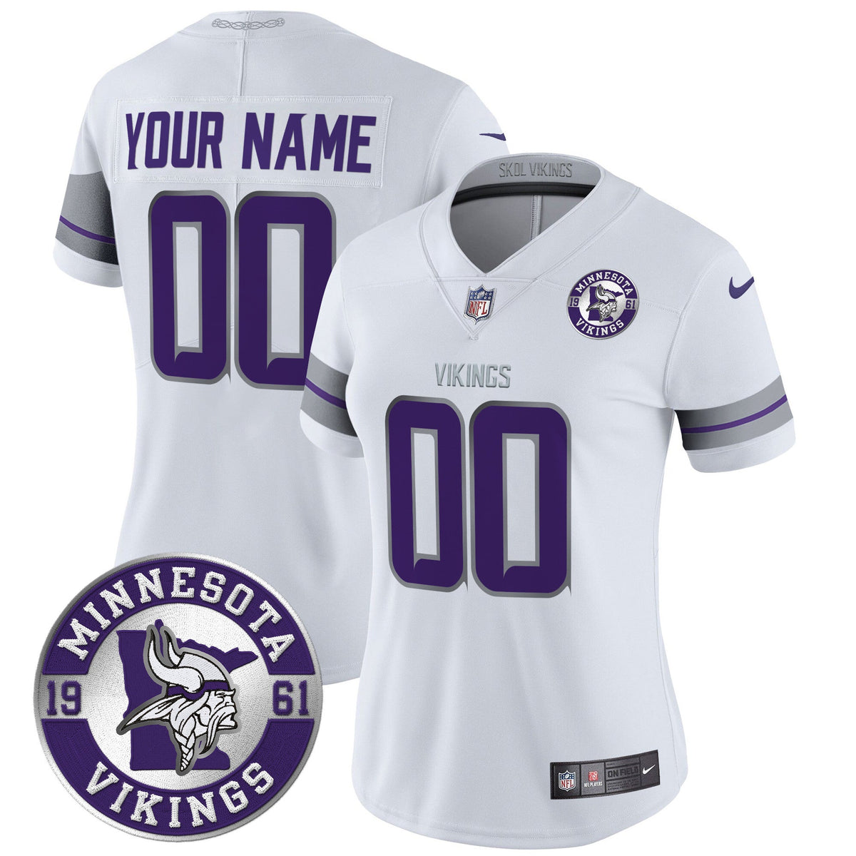 Minnesota Vikings 2024 Vapor Limited Custom Jersey - Est. 1961 Patch - All Stitched