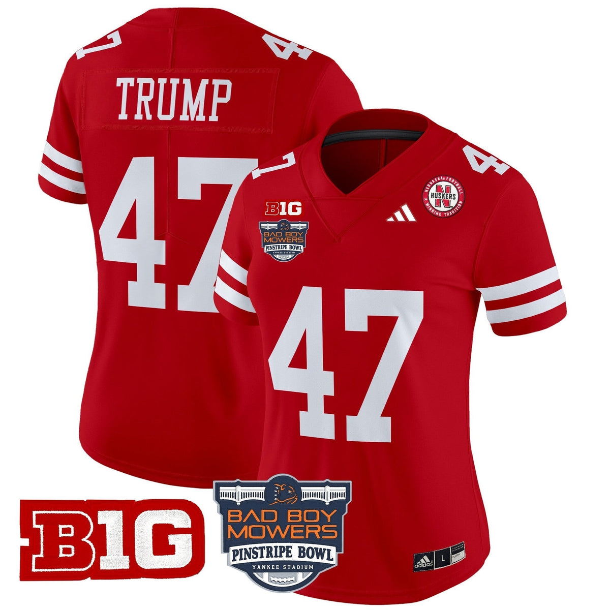Women's Nebraska Cornhuskers 2025 Pinstripe Bowl Patch Vapor Limited Jersey - All Stitched