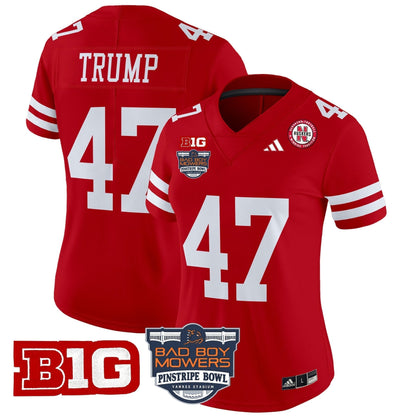 Women's Nebraska Cornhuskers 2025 Pinstripe Bowl Patch Vapor Limited Jersey - All Stitched