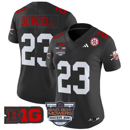Women's Nebraska Cornhuskers 2025 Pinstripe Bowl Patch Vapor Limited Jersey - All Stitched