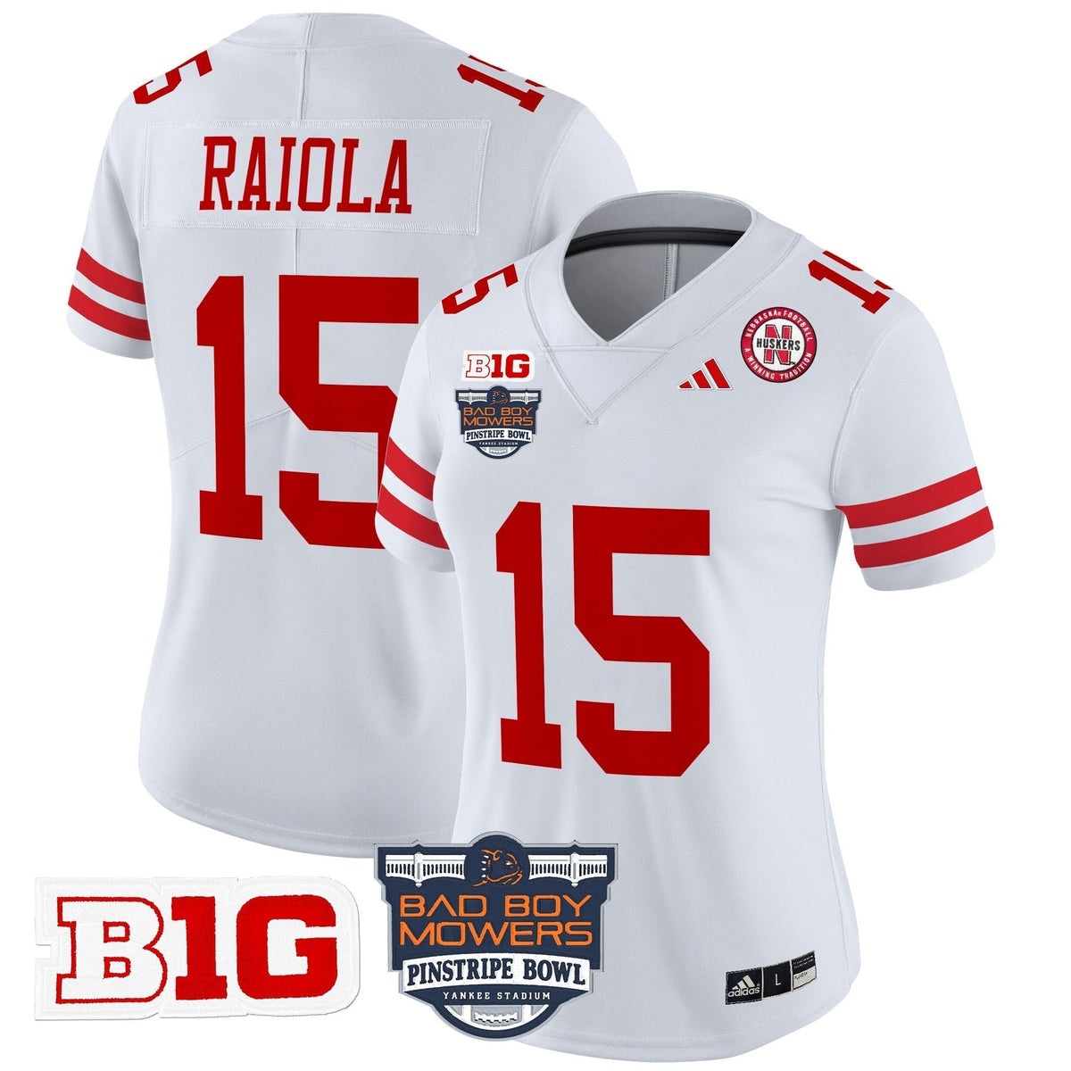 Women's Nebraska Cornhuskers 2025 Pinstripe Bowl Patch Vapor Limited Jersey - All Stitched