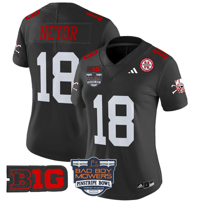 Women's Nebraska Cornhuskers 2025 Pinstripe Bowl Patch Vapor Limited Jersey - All Stitched