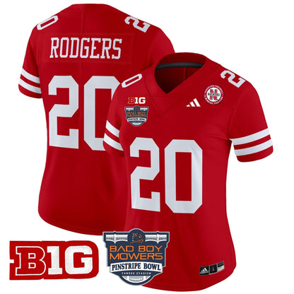 Women's Nebraska Cornhuskers 2025 Pinstripe Bowl Patch Vapor Limited Jersey - All Stitched
